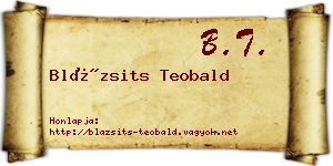 Blázsits Teobald névjegykártya